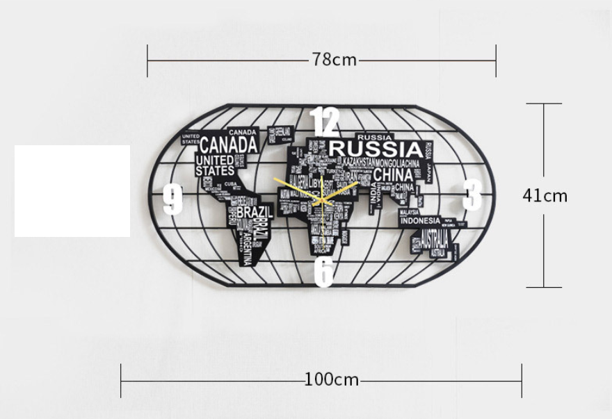 Kích thước đồng hồ bản đồ thế giới